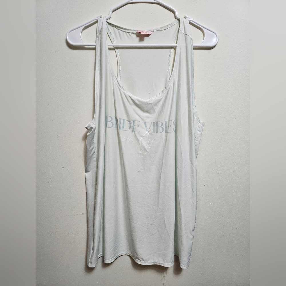 Miss‎ To Mrs Light Mint Tank "Bride Vibes Only"